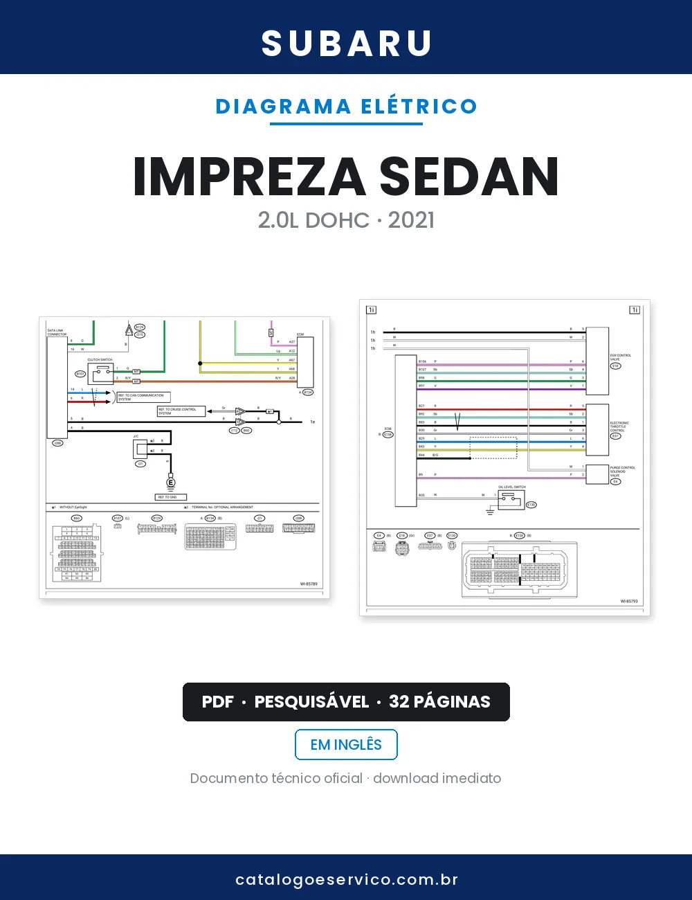 Diagrama Elétrico Subaru Impreza Sedan — capa