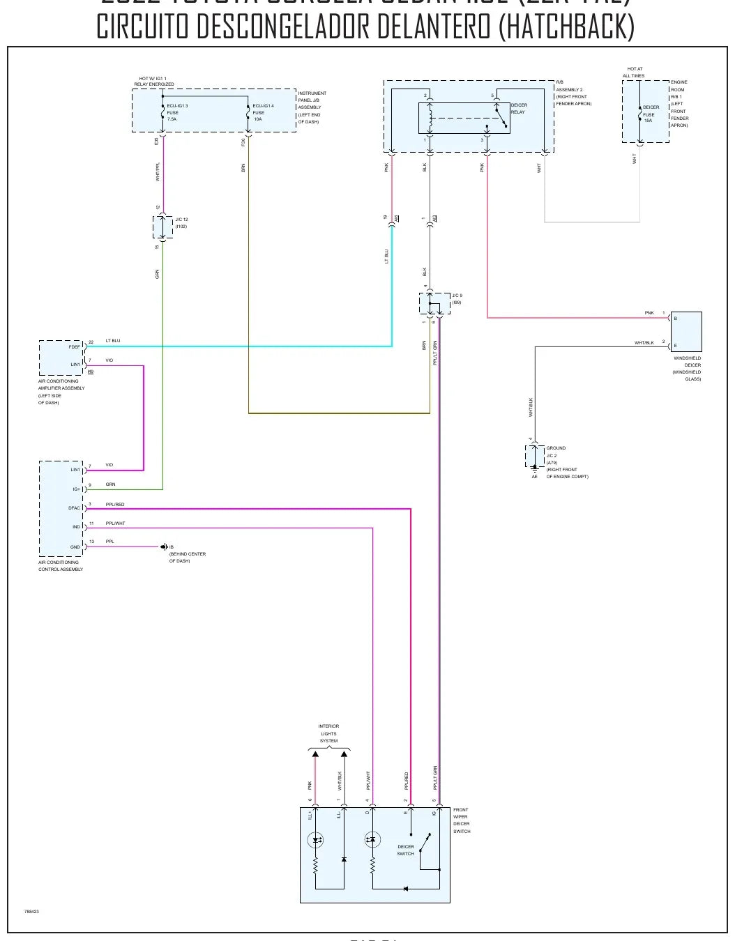 Diagrama Elétrico Toyota Corolla — prancha de circuito 1