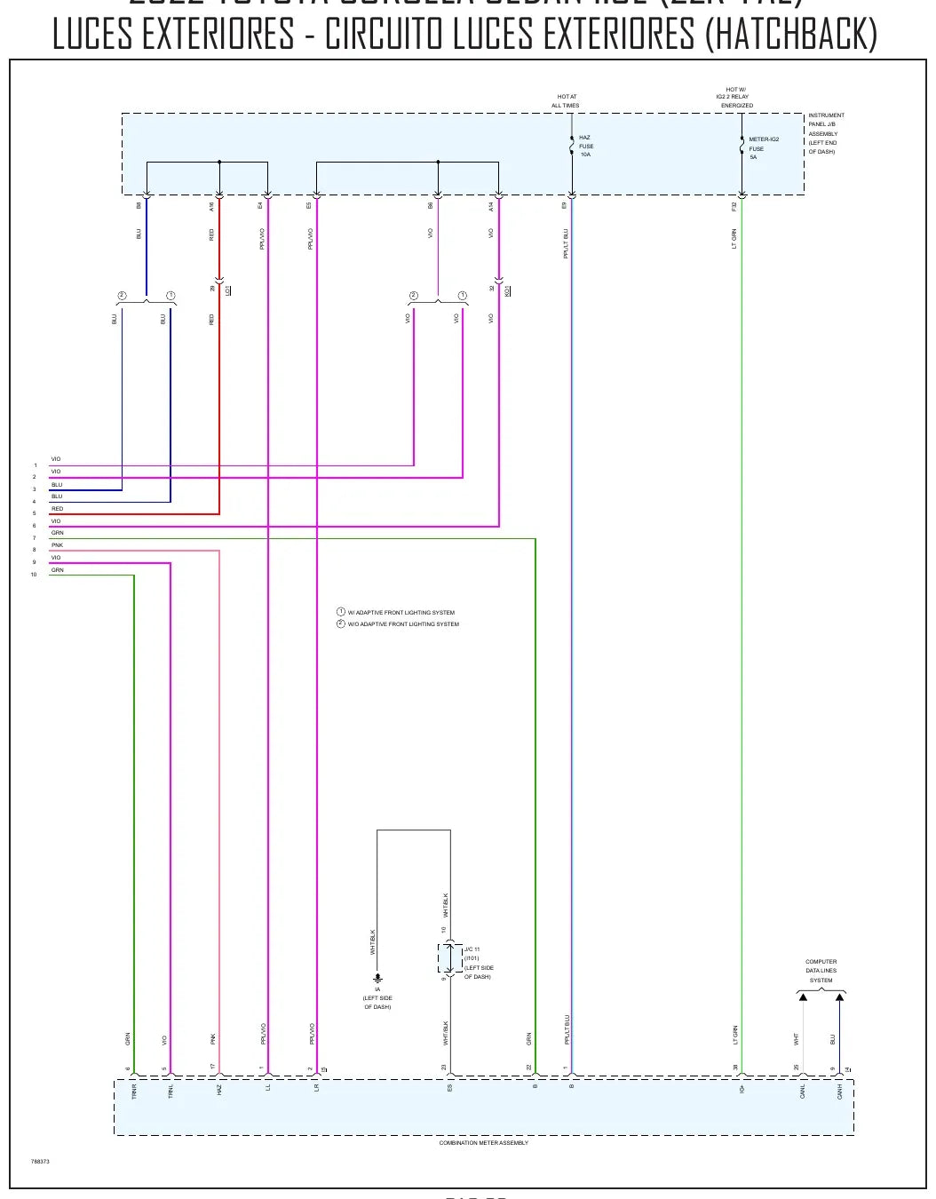 Diagrama Elétrico Toyota Corolla — prancha de circuito 2