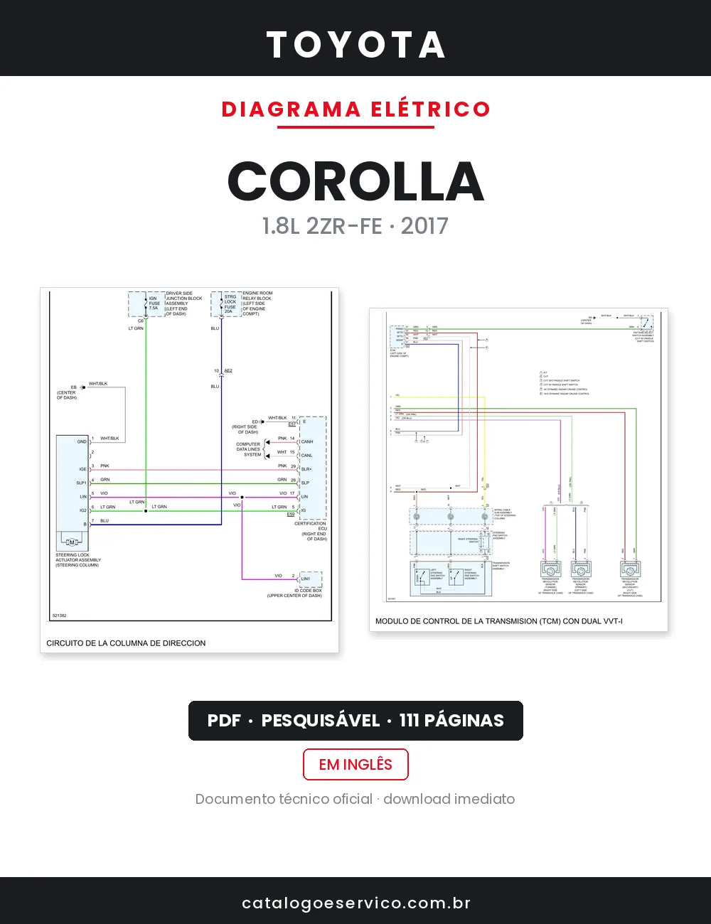 Diagrama Elétrico Toyota Corolla — capa
