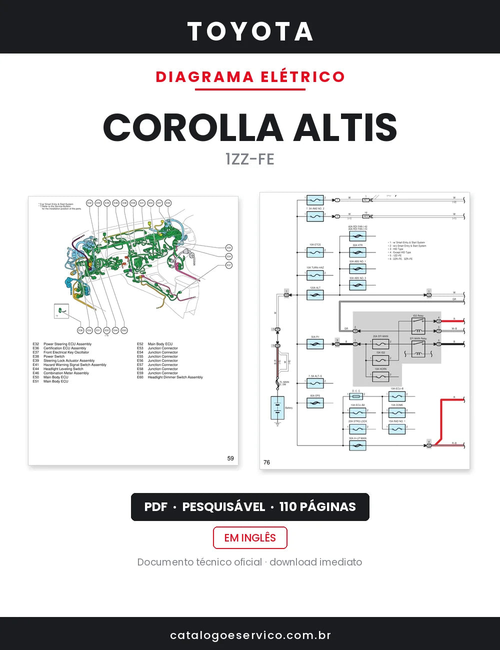 Diagrama Elétrico Toyota Corolla Altis — capa