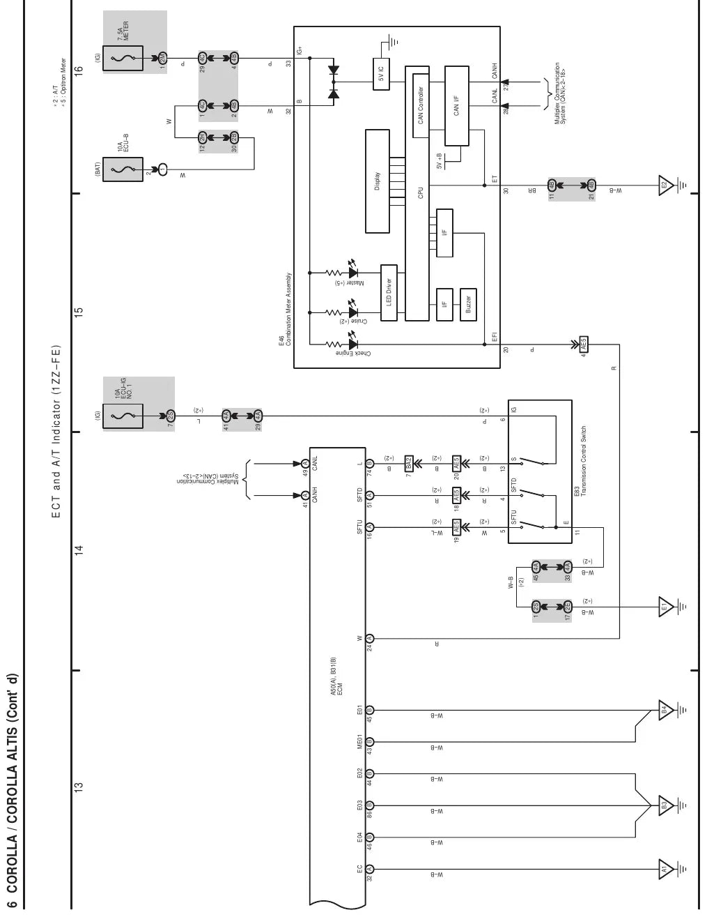 Diagrama Elétrico Toyota Corolla Altis — prancha de circuito 3