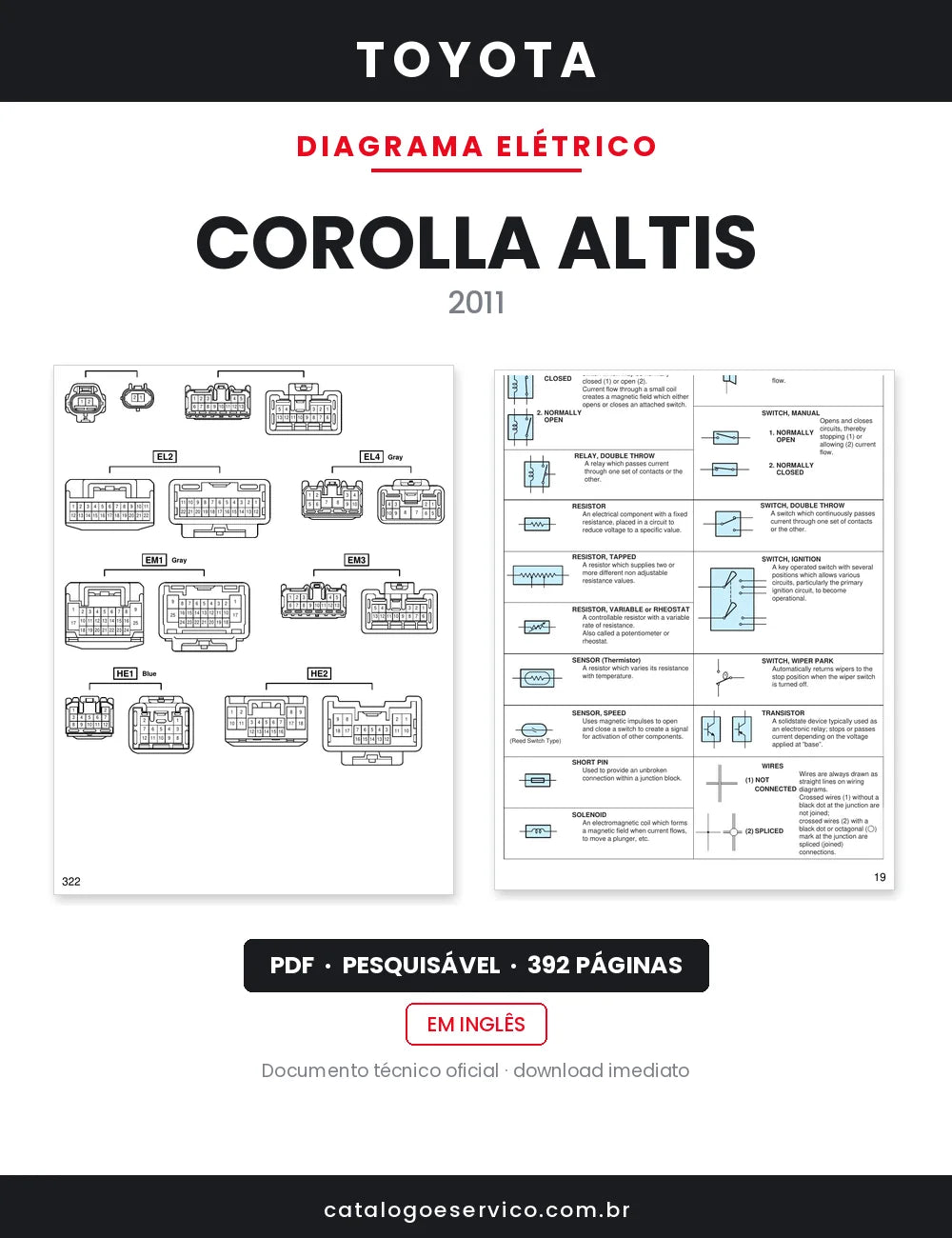 Diagrama Elétrico Toyota Corolla Altis — capa