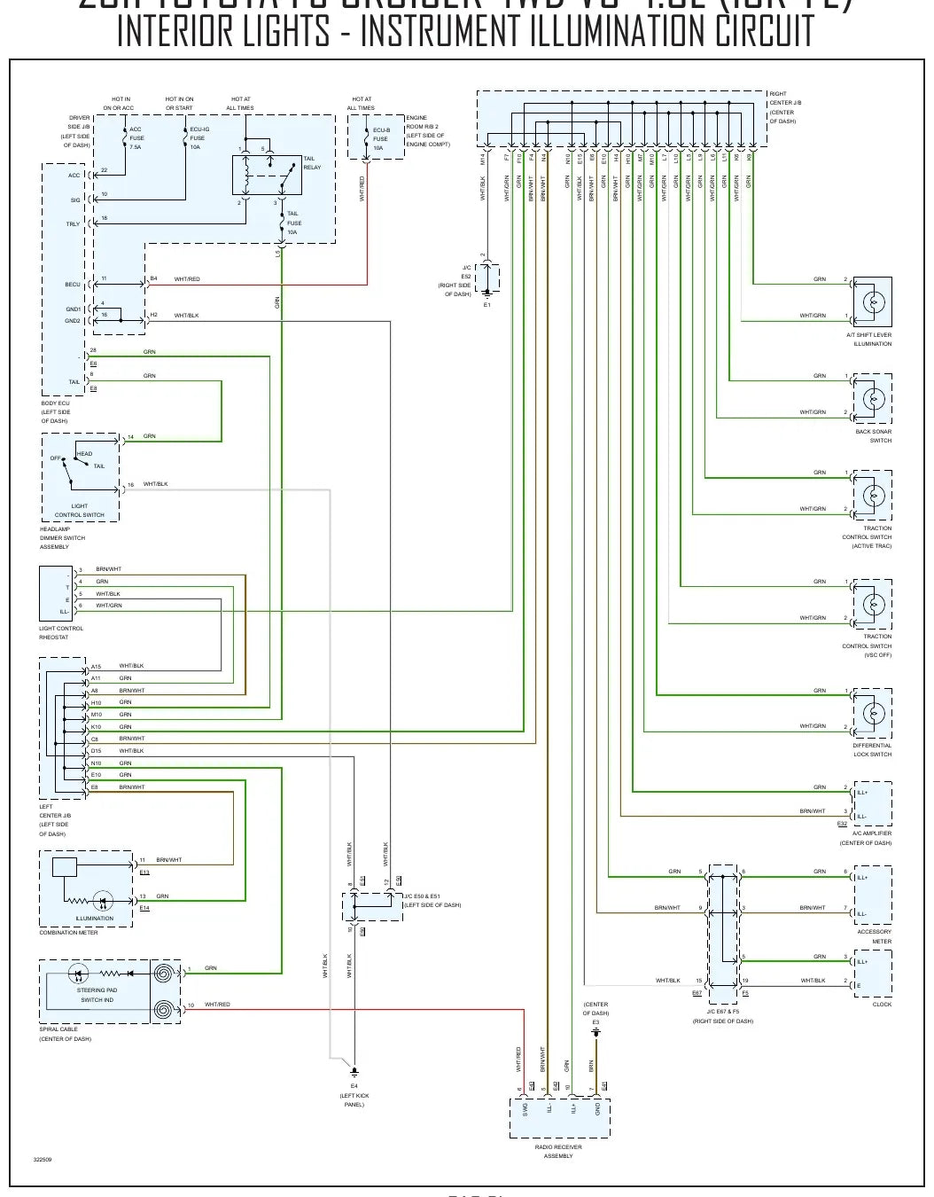 Diagrama Elétrico Toyota FJ Cruiser — prancha de circuito 4