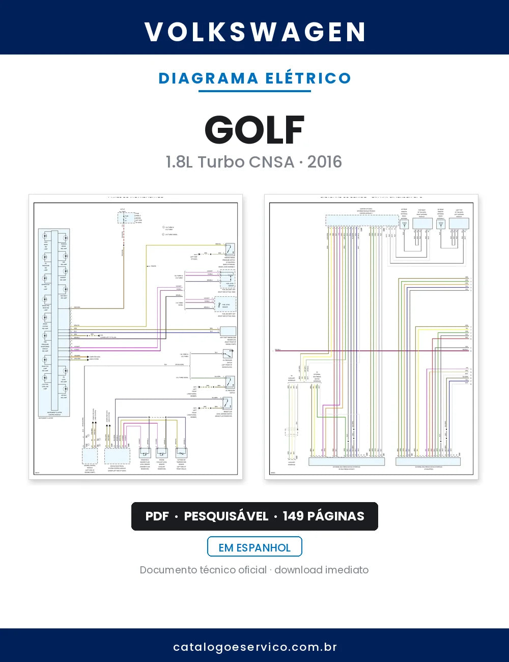 Diagrama Elétrico Volkswagen Golf — capa