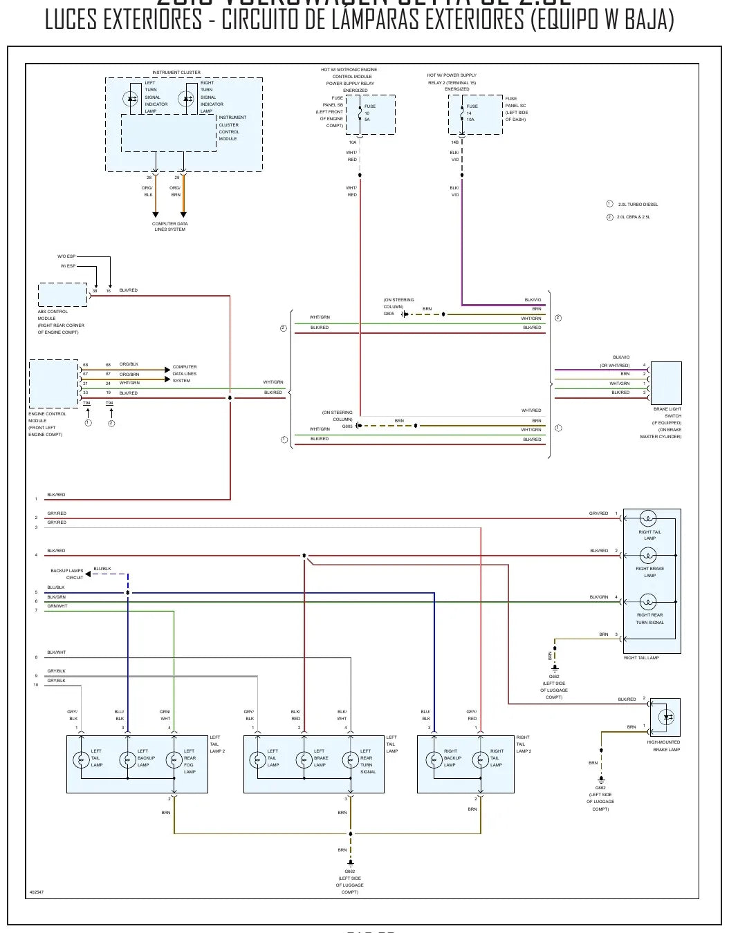 Diagrama Elétrico Volkswagen Jetta — prancha de circuito 2