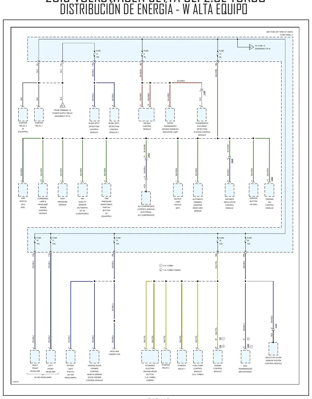 Diagrama Elétrico Volkswagen Jetta GLI — prancha de circuito 3