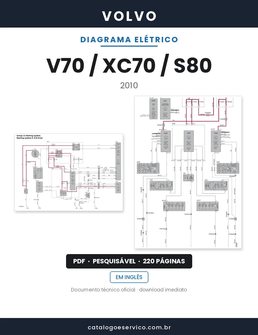 Diagrama Elétrico Volvo V70 / XC70 / S80 — capa
