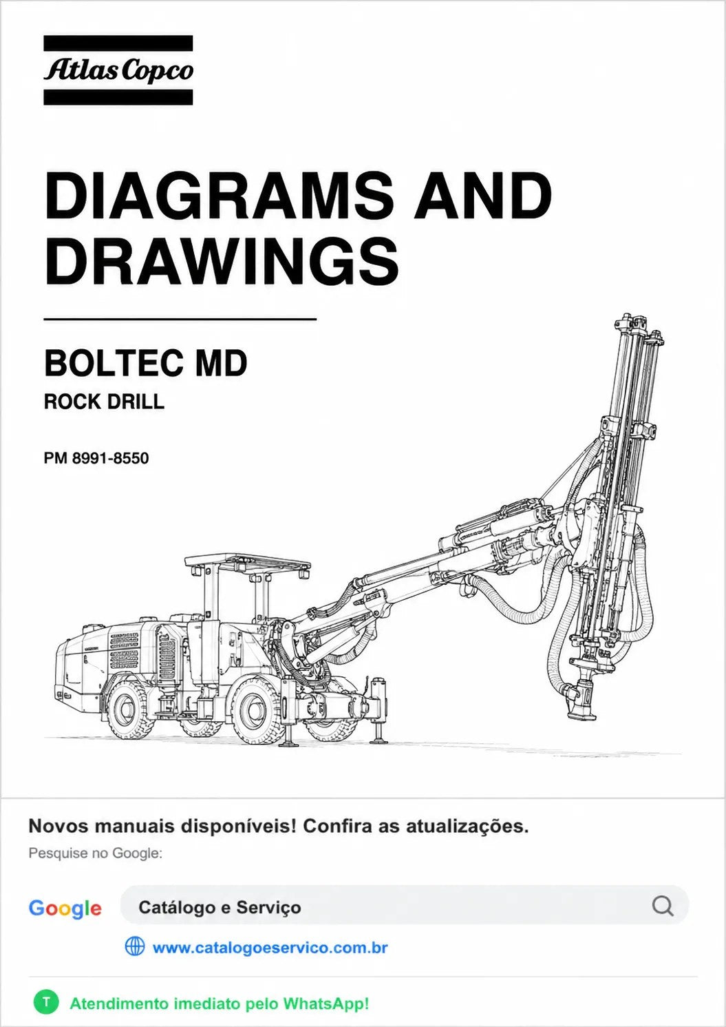 Diagramas e Desenhos Boltec MD Atlas Copco Perfuratriz de Rocha