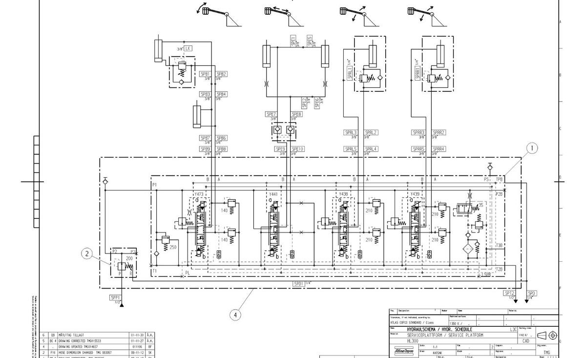Diagramas e Desenhos Rocket Boomer WL3C Atlas Copco Perfuratriz Jumbo - página estratégica 2