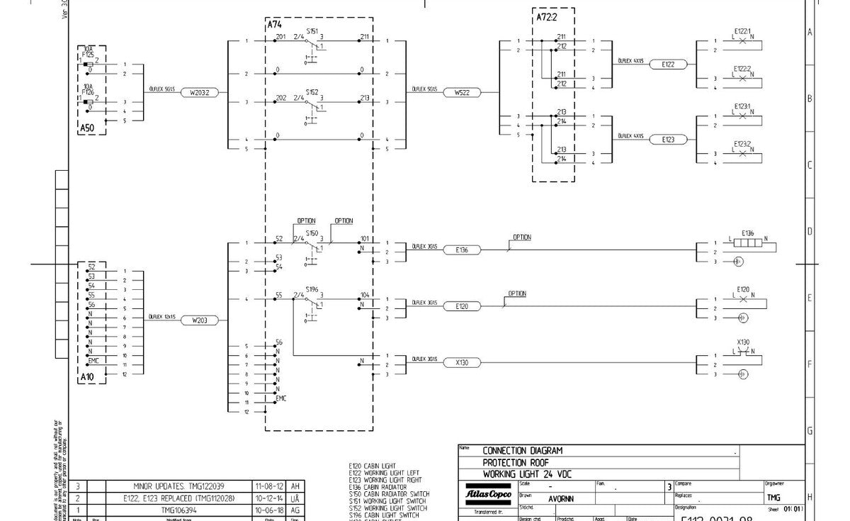 Diagramas e Desenhos Simba M4 C-ITH Atlas Copco Perfuratriz de Produção - página estratégica 1