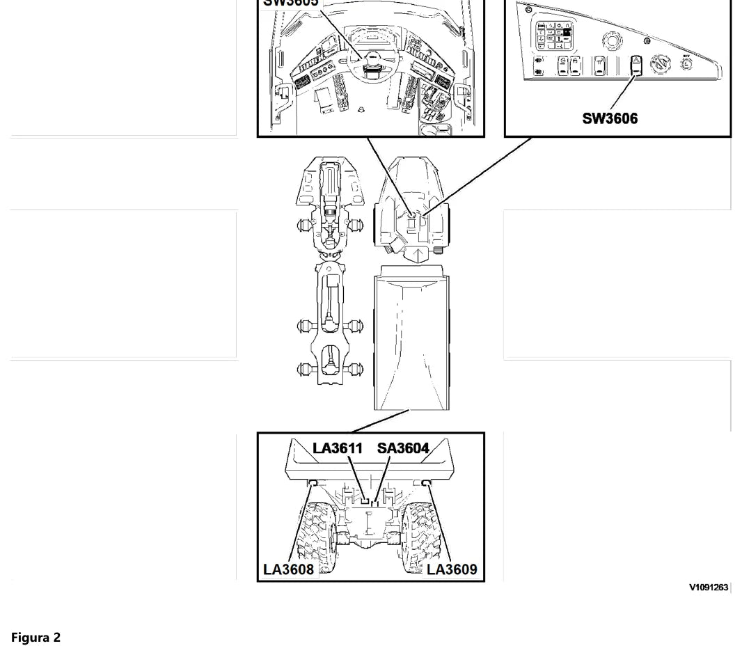 Prancha de diagrama elétrico e hidráulico — Volvo A30F (amostra 1 de 2)