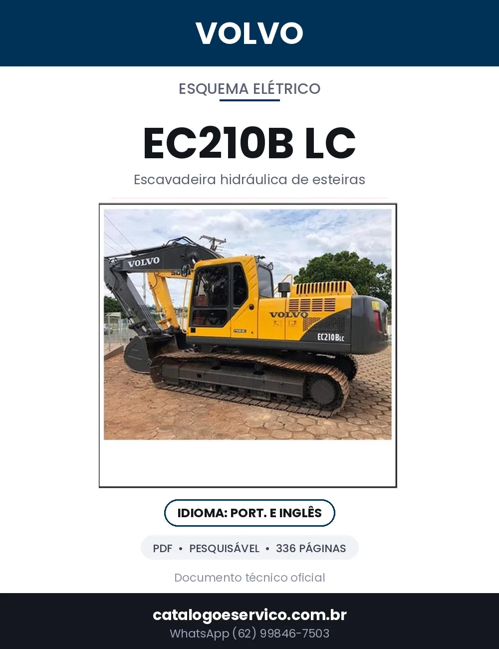 Capa — Diagramas Elétricos e Hidráulicos Volvo EC210B LC / EC210B em PDF