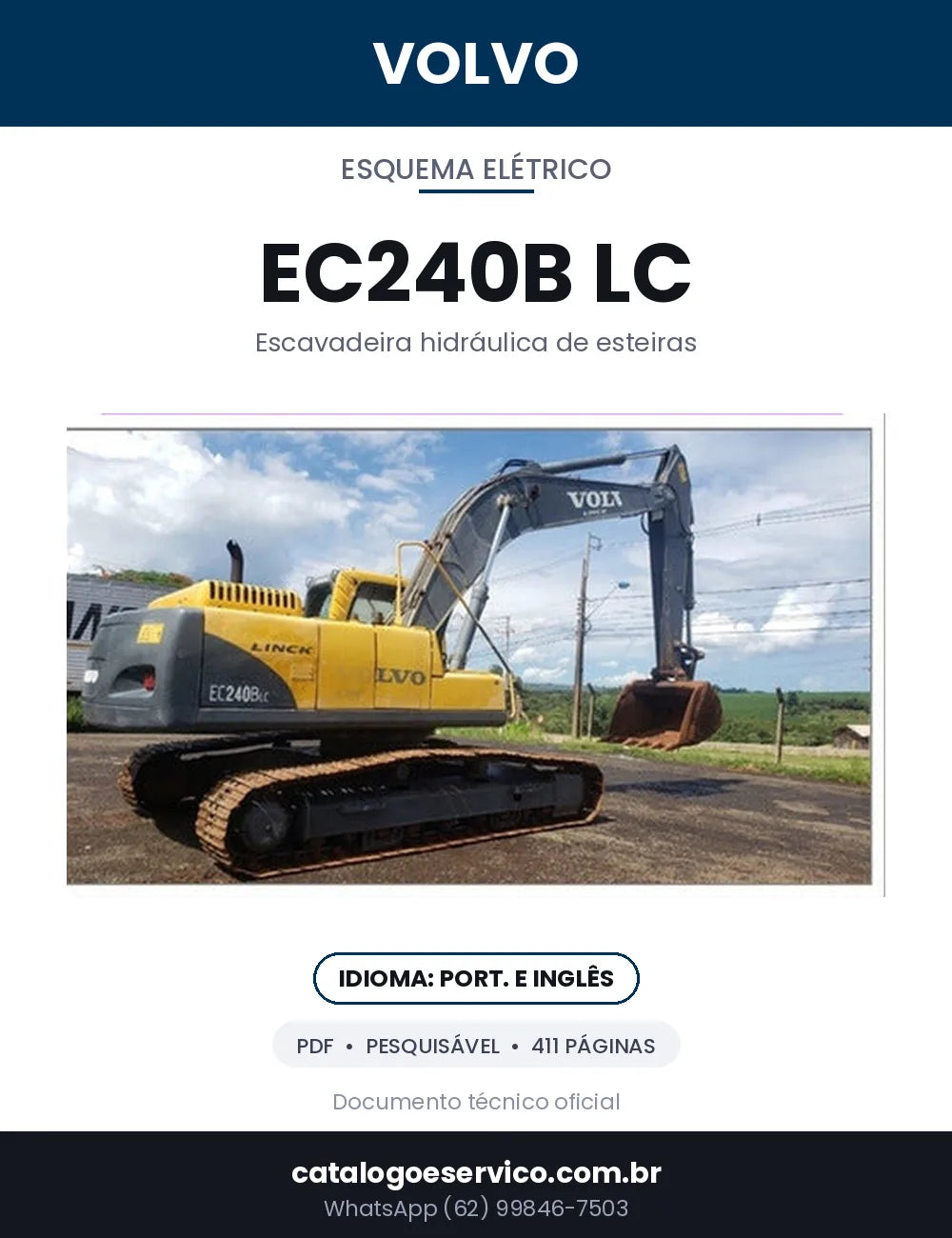 Capa — Diagramas Elétricos e Hidráulicos Volvo EC240B LC / EC240B em PDF