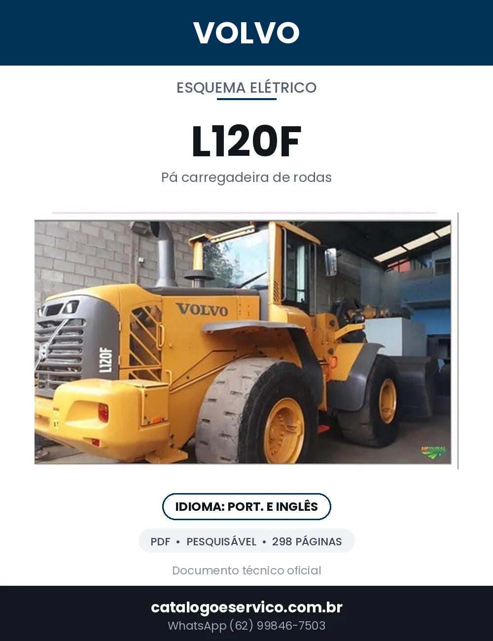 Capa — Diagramas Elétricos e Hidráulicos Volvo L120F em PDF