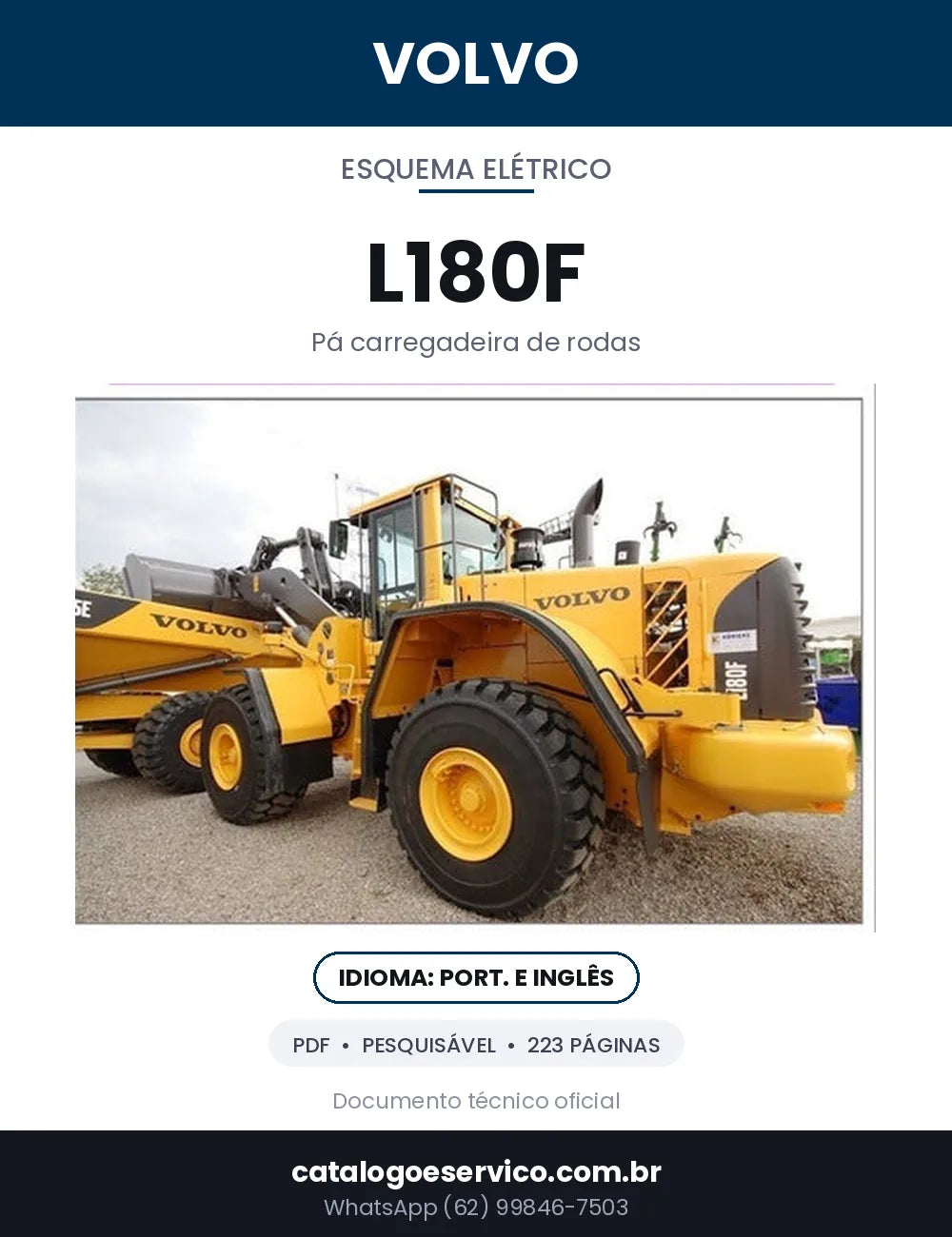 Capa — Diagramas Elétricos e Hidráulicos Volvo L180F em PDF