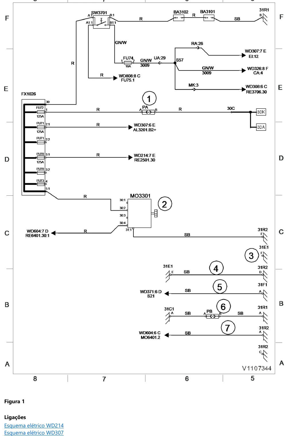 Prancha de diagrama elétrico e hidráulico — Volvo L180G (amostra 1 de 2)