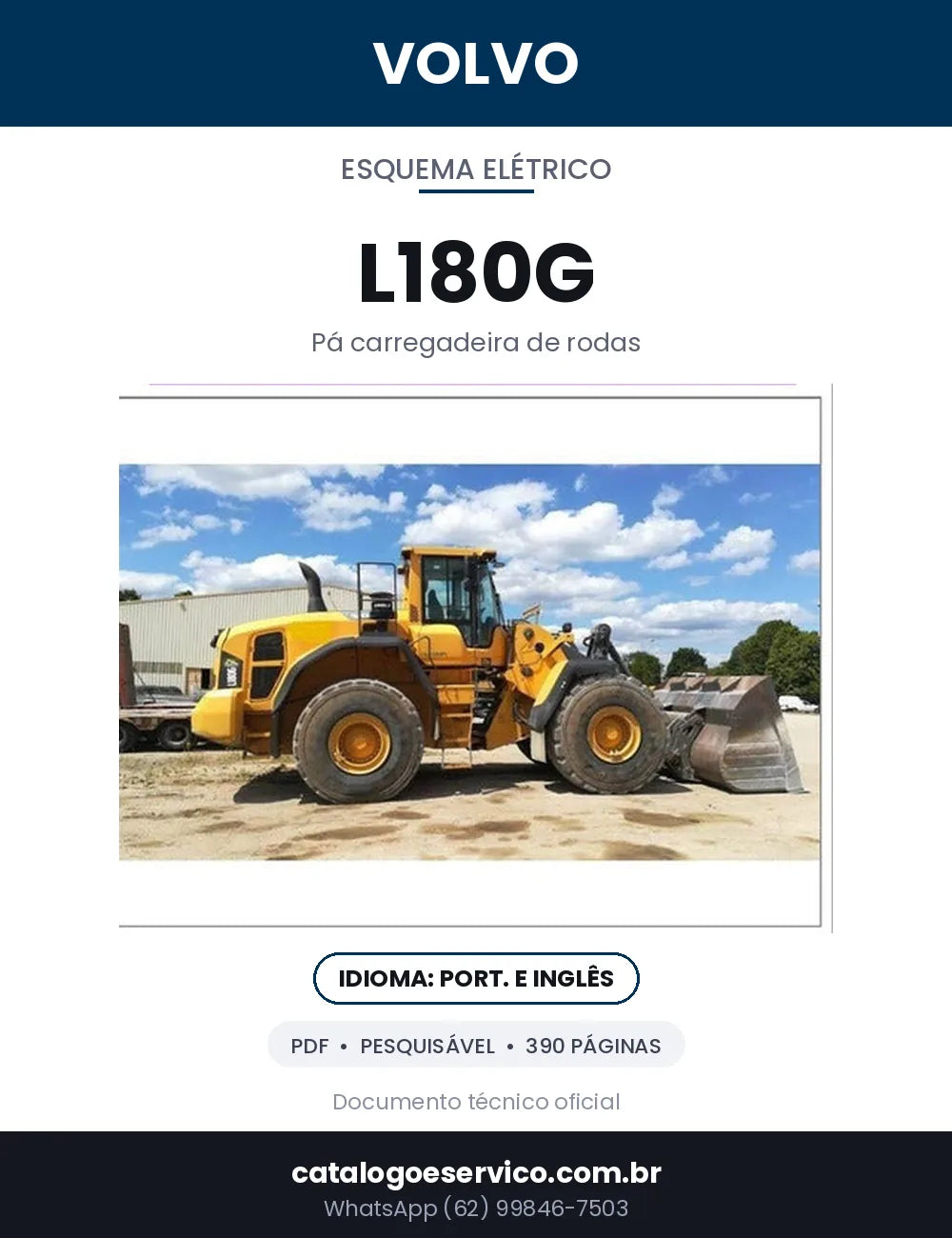 Capa — Diagramas Elétricos e Hidráulicos Volvo L180G em PDF