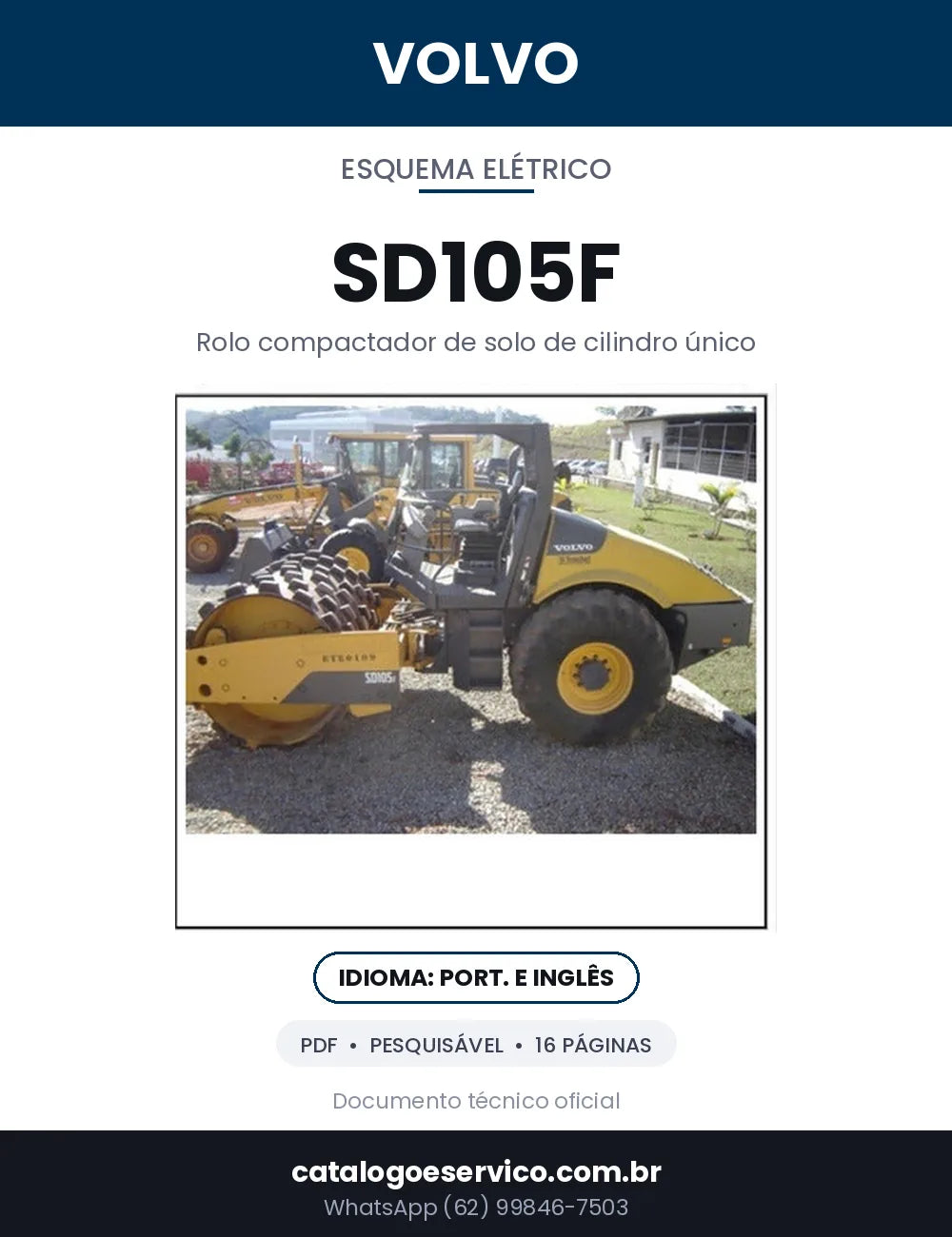 Capa — Diagramas Elétricos e Hidráulicos Volvo SD105F em PDF