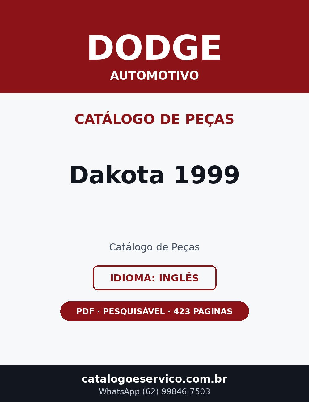 Catálogo de Peças Dodge Dakota 1999 (Inglês)