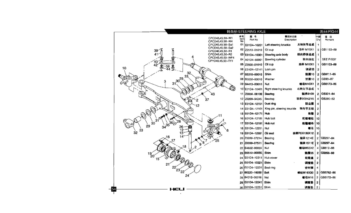 Heli Empilhadeira CPCD 40 50 — empilhadeira, vista explodida 3