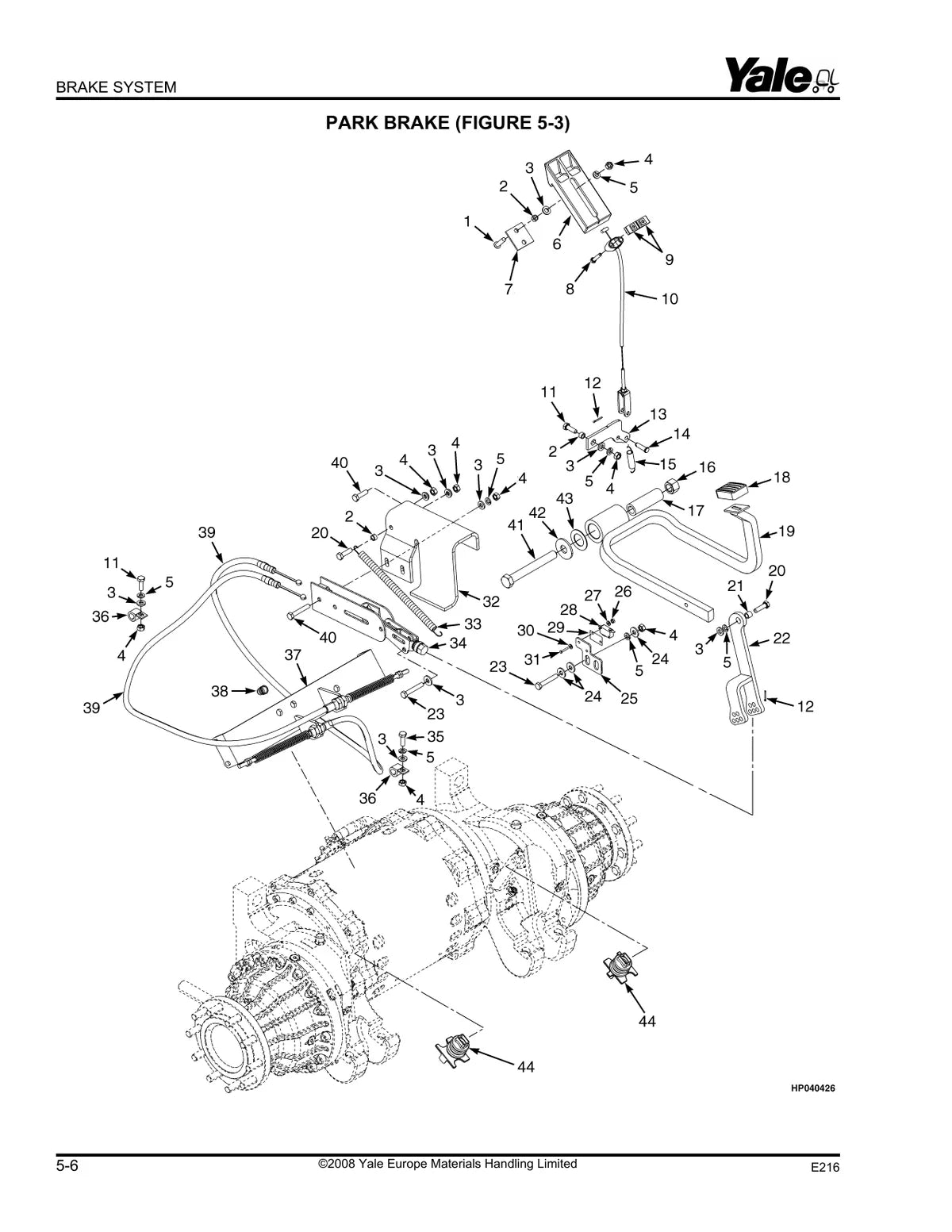 Yale Empilhadeira ERP20ALF, ERP25ALF, ERP30ALF, ERP32ALF (E216) — empilhadeira, vista explodida 2
