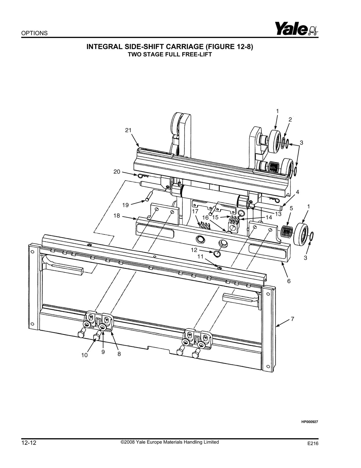 Yale Empilhadeira ERP20ALF, ERP25ALF, ERP30ALF, ERP32ALF (E216) — empilhadeira, vista explodida 4