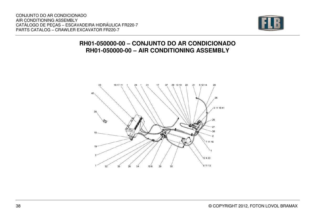 Foton Lovol Escavadeira 220 7 Bramax — escavadeira, vista explodida 4