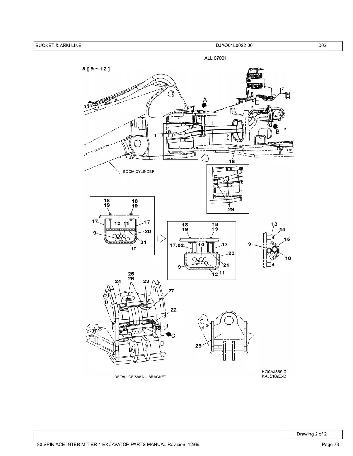 Link-Belt Escavadeira 80 — escavadeira, vista explodida 1