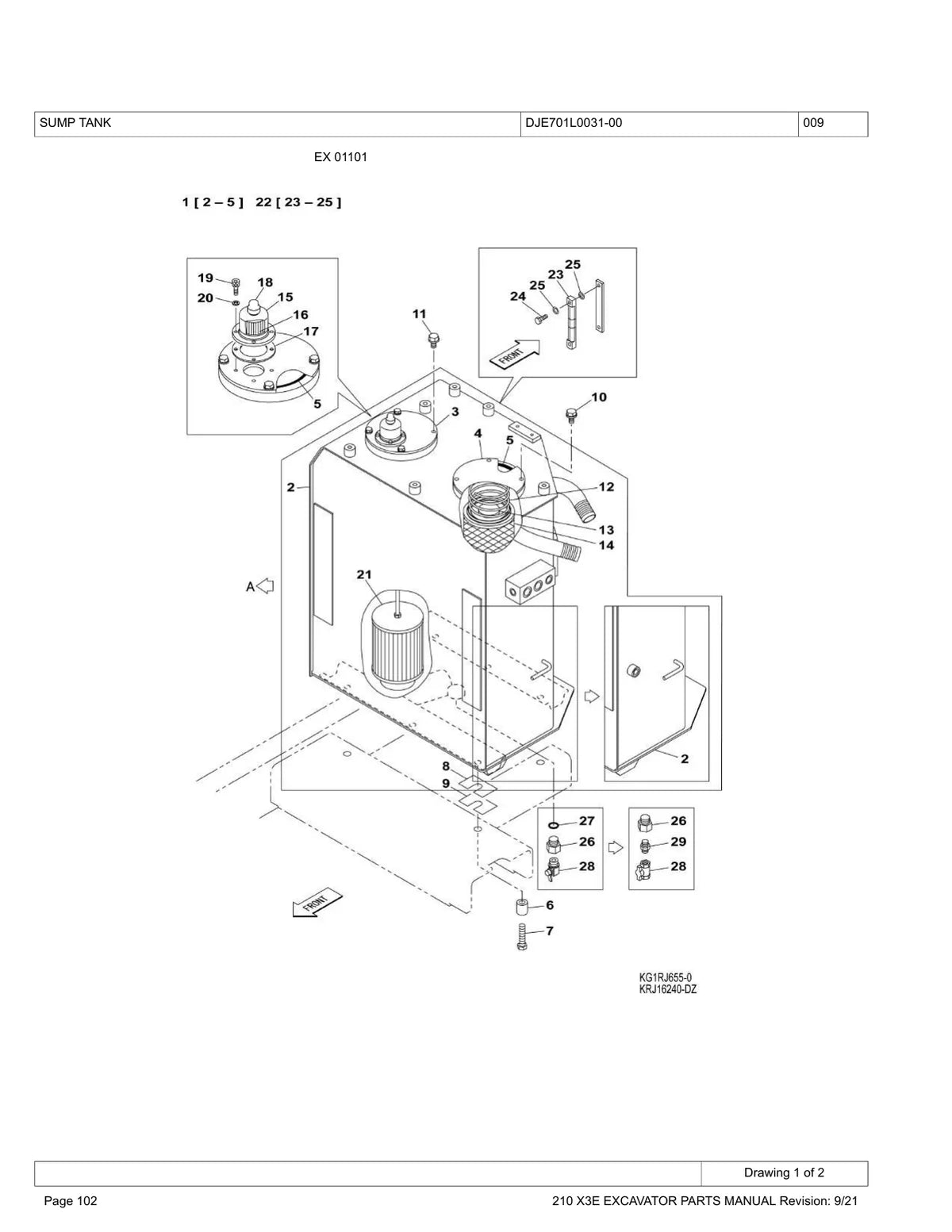 Link-Belt Escavadora Hidraulica 210X3E — escavadeira, vista explodida 1