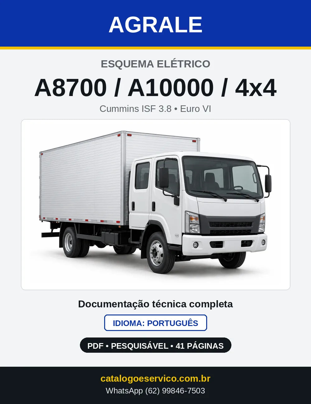 Capa do Esquema Elétrico Agrale A8700 / A10000 / 4x4 em PDF