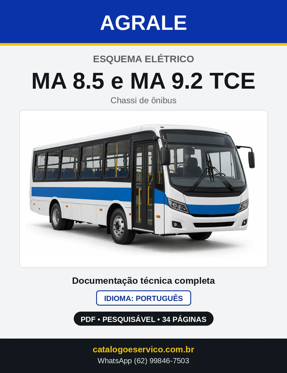Capa do Esquema Elétrico Agrale MA 8.5 e MA 9.2 TCE em PDF