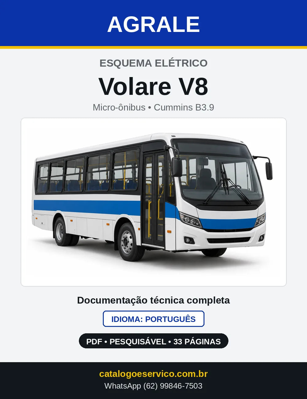 Capa do Esquema Elétrico Agrale Volare V8 em PDF
