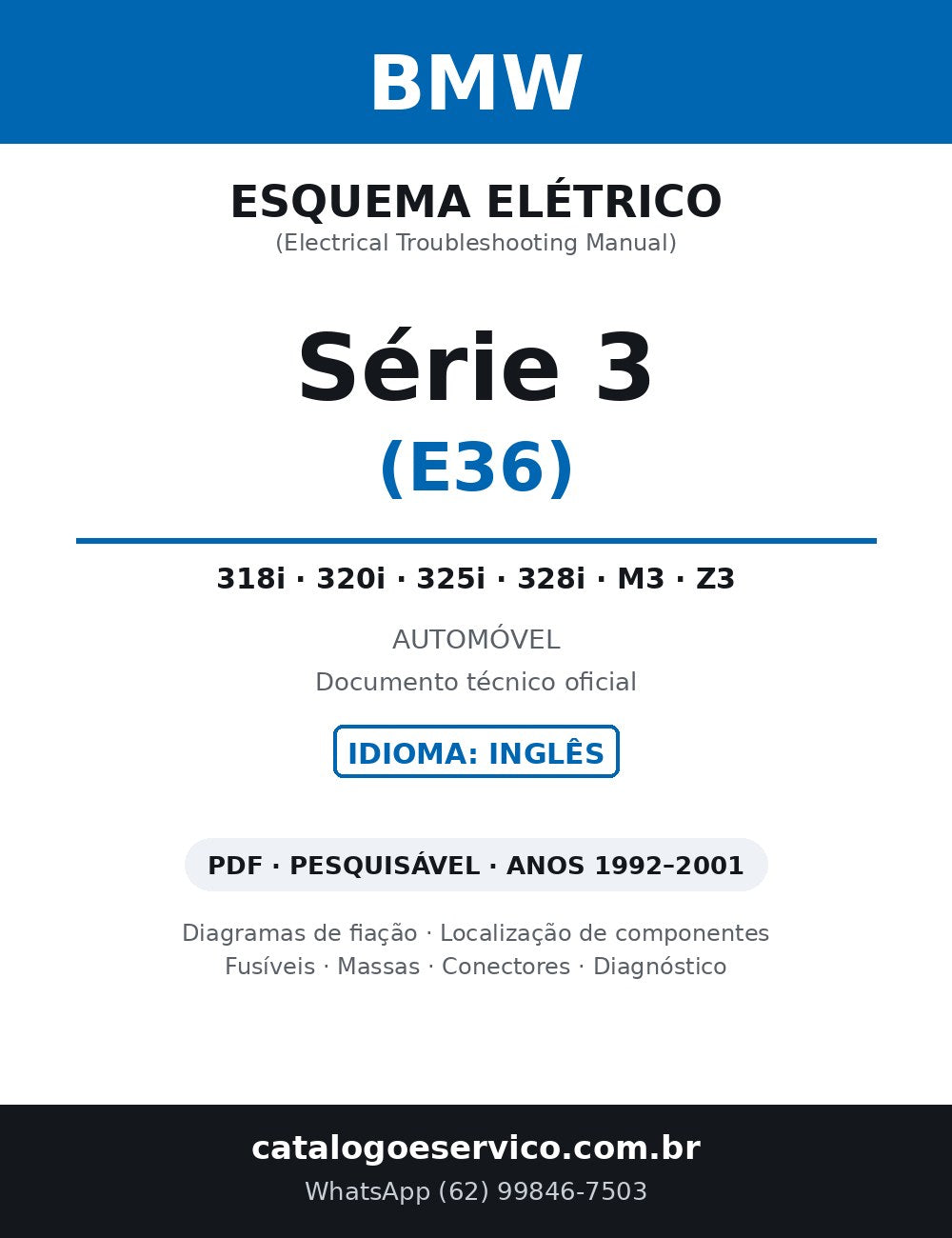 Esquema Elétrico BMW Série 3 E36 — capa