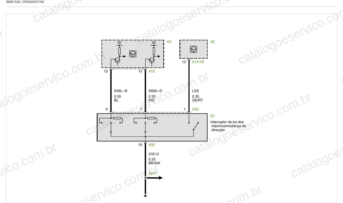 Exemplo de diagrama do Esquema Elétrico BMW Série 3 E46 — página 4