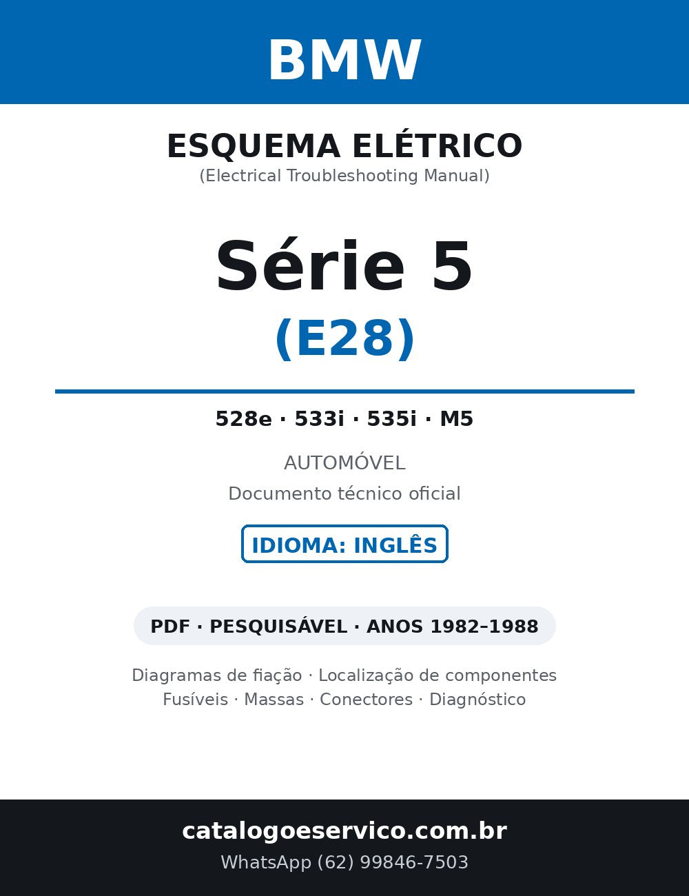 Esquema Elétrico BMW Série 5 E28 — capa