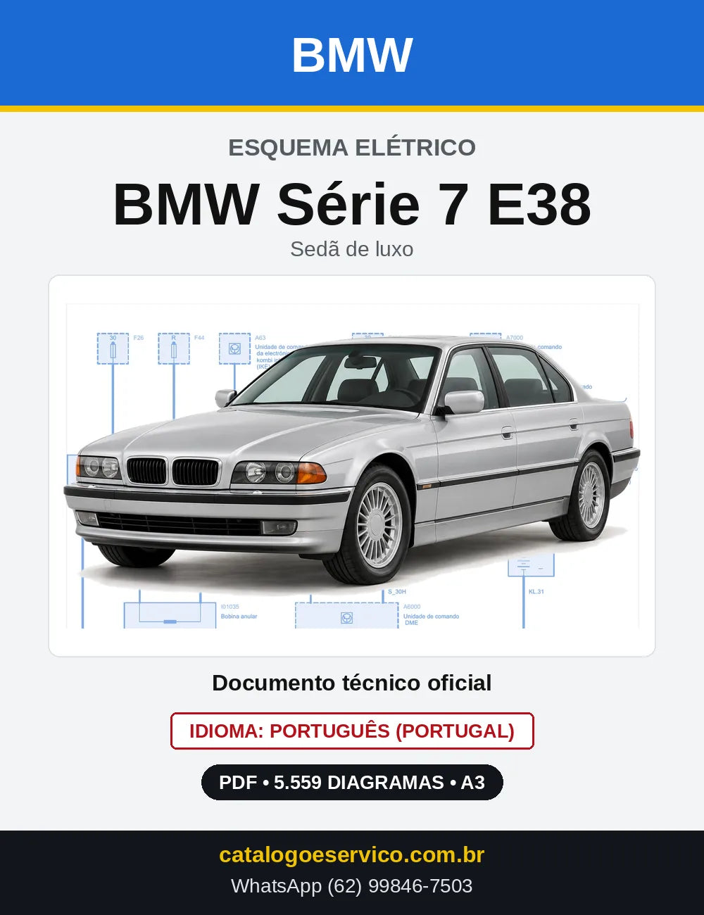 Capa do Esquema Elétrico BMW Série 7 E38 — diagramas elétricos em PDF