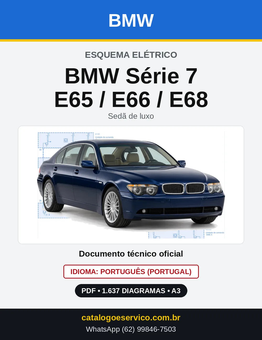 Capa do Esquema Elétrico BMW Série 7 E65 / E66 / E68 — diagramas elétricos em PDF