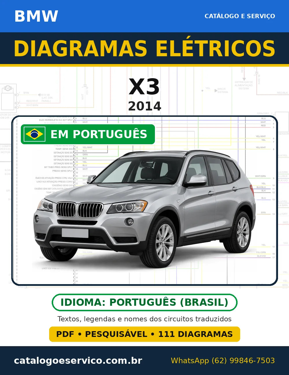 Capa do esquema elétrico BMW X3 2014 em PDF