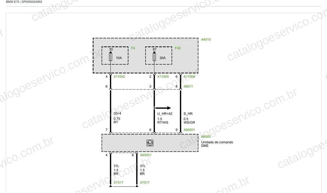Exemplo de diagrama do Esquema Elétrico BMW X5 E70 — página 3