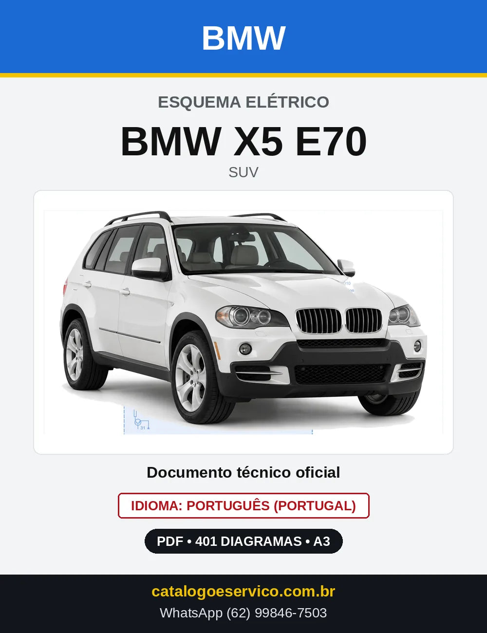 Capa do Esquema Elétrico BMW X5 E70 — diagramas elétricos em PDF