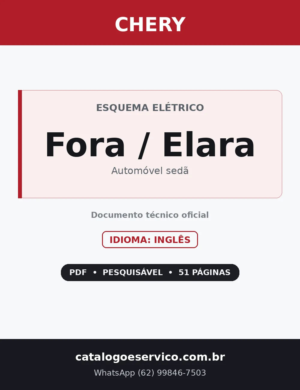 Capa — Esquema Elétrico Chery Fora / Elara
