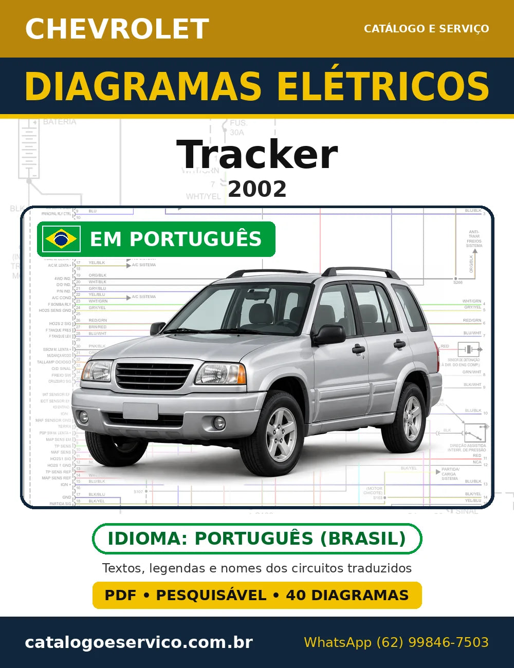 Capa do esquema elétrico Chevrolet Tracker 2002 em PDF