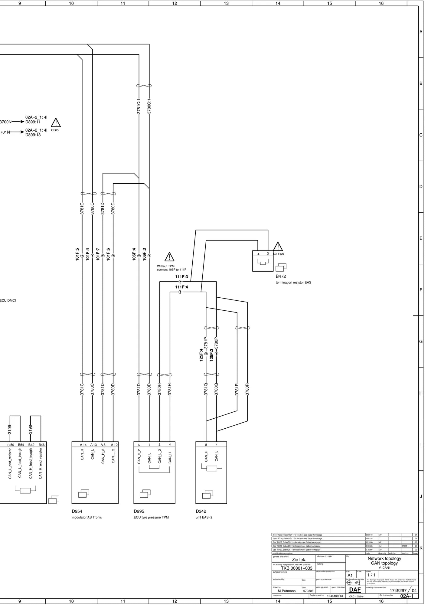Esquema Elétrico DAF XF e CF Euro 4 e Euro 5 — amostra 4 de página interna do documento