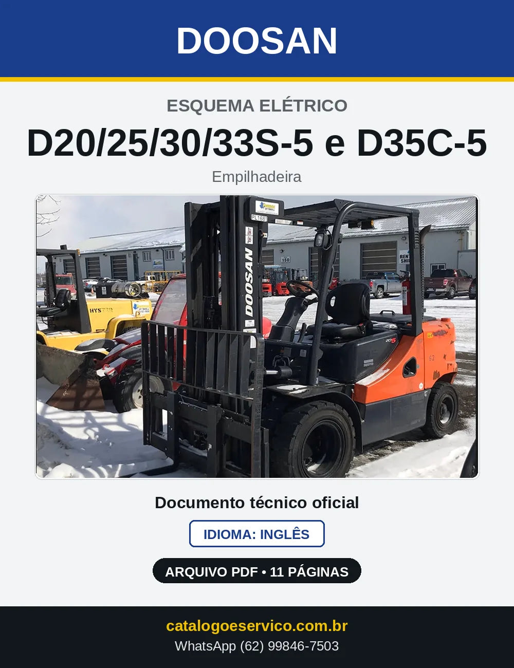 Capa do Esquema Elétrico Doosan D20/25/30/33S-5 e D35C-5 em PDF