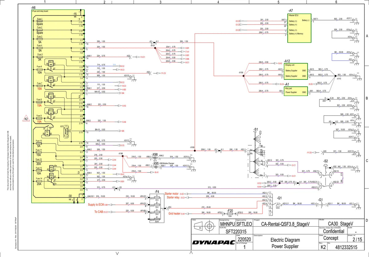 Esquema Elétrico Dynapac CA30 Stage V (Cummins QSF3.8) — amostra 1 de página interna do documento