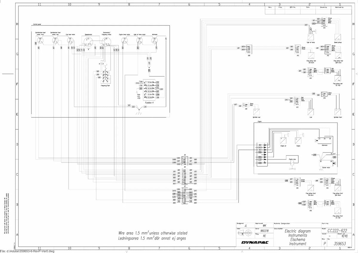 Esquema Elétrico Dynapac CC222 e CC232 — amostra 2 de página interna do documento