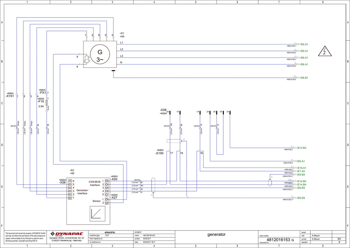 Esquema Elétrico Dynapac Mesa VB6000 (tipo 617) Elétrica com PLC — amostra 1 de página interna do documento