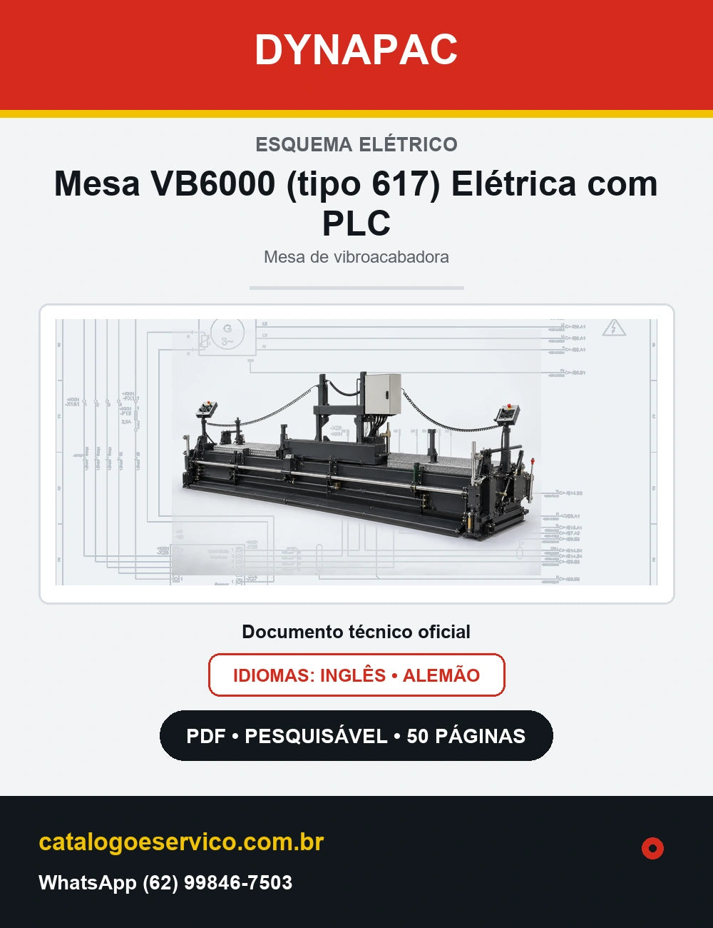 Esquema Elétrico Dynapac Mesa VB6000 (tipo 617) Elétrica com PLC — capa