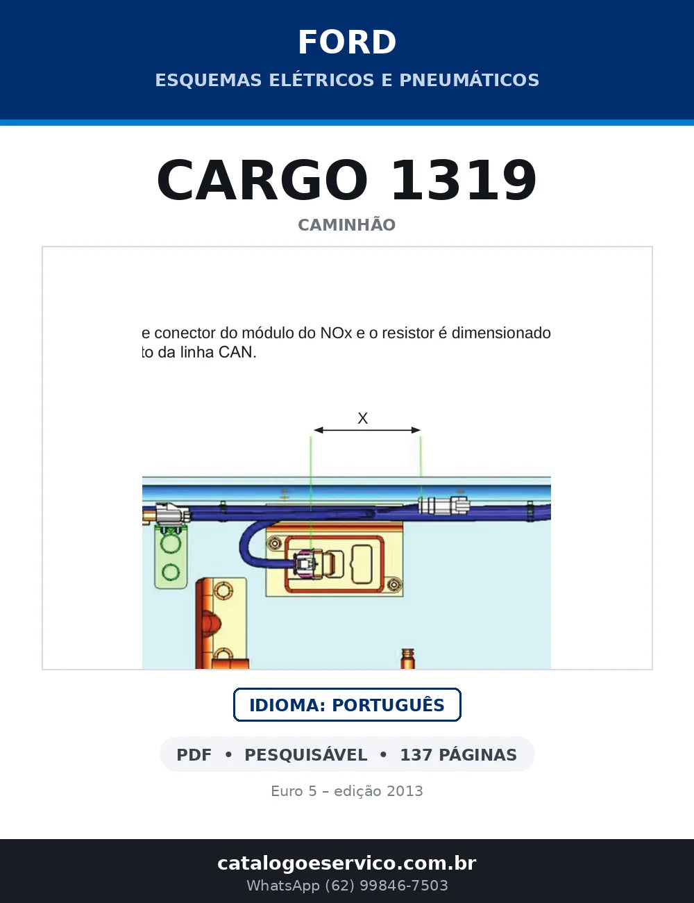 Capa do esquema elétrico do Ford Cargo 1319 em PDF com 137 páginas